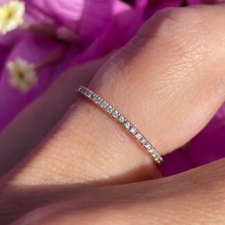 Natural 1/5 CT Diamond Size 7.75 Rose Gold Stacking Ring