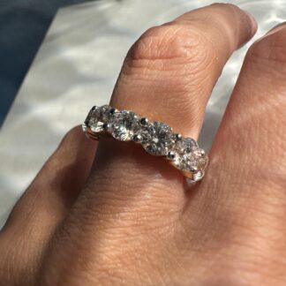 Pre Order : Lab Grown 4 TCW Yellow Gold Diamond Anniversary Band