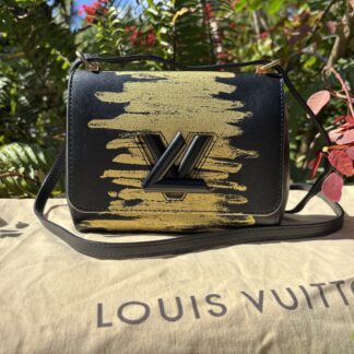 Louis Vuitton Black & Gold Calfskin Twist PM