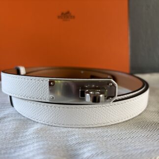 Hermès White Epsom Kelly Belt