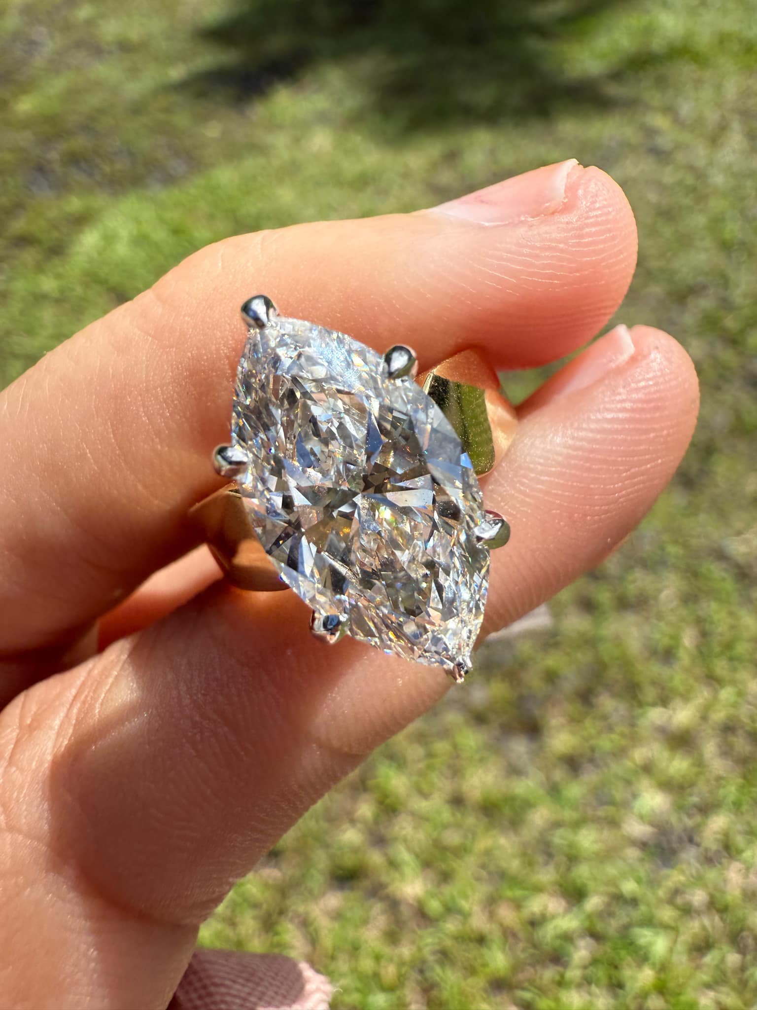 Pre Order : Lab Grown 5 CT Diamond Solitaire Marquise Ring - Image 2