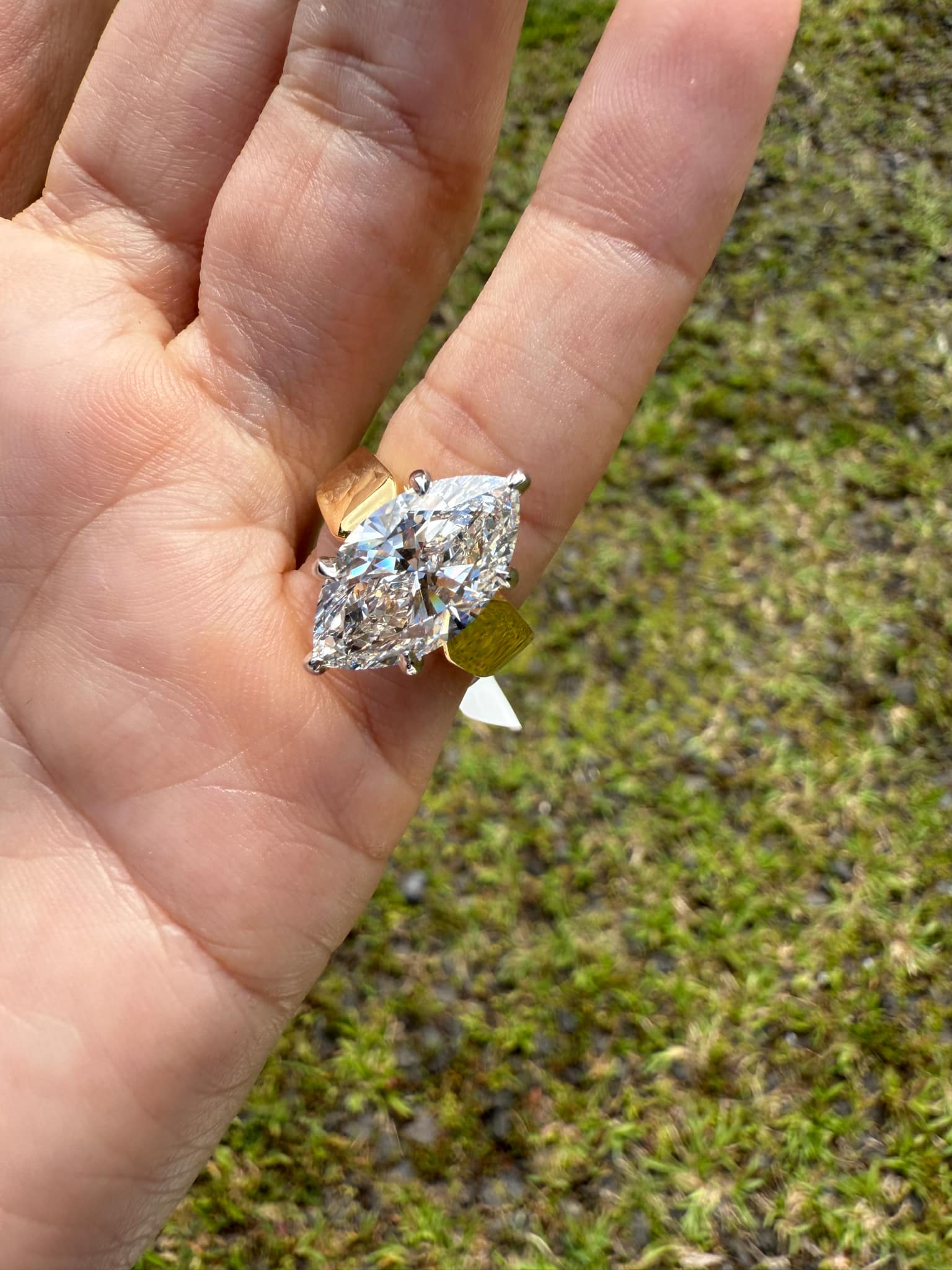 Pre Order : Lab Grown 5 CT Diamond Solitaire Marquise Ring - Image 3