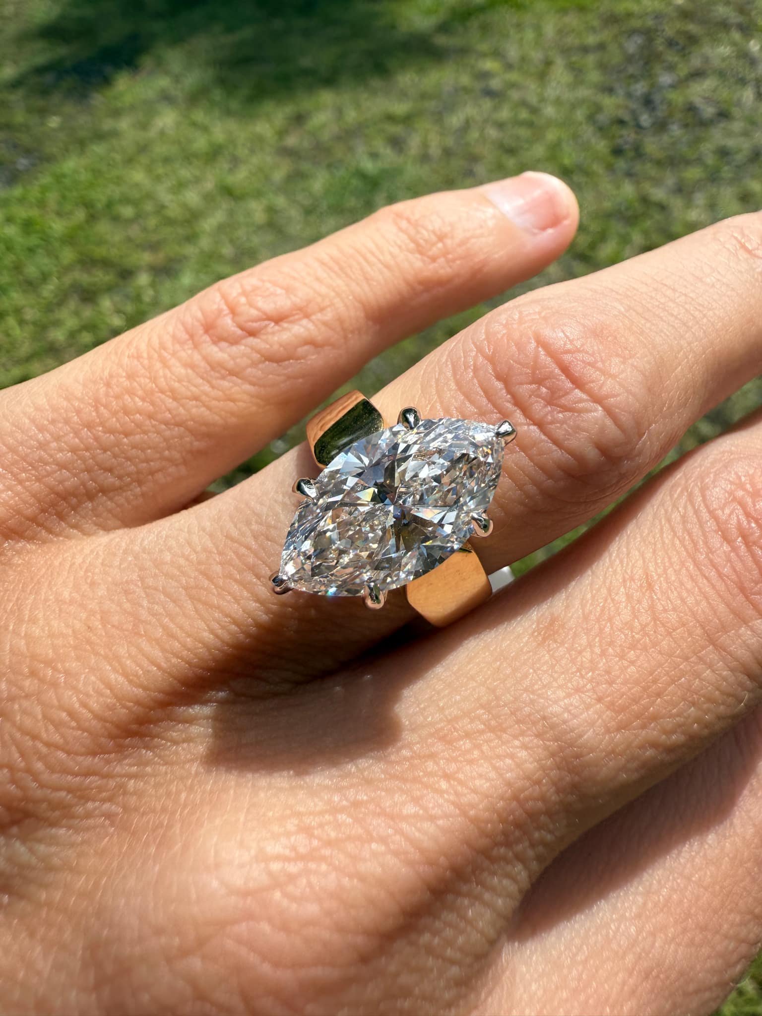 Pre Order : Lab Grown 5 CT Diamond Solitaire Marquise Ring