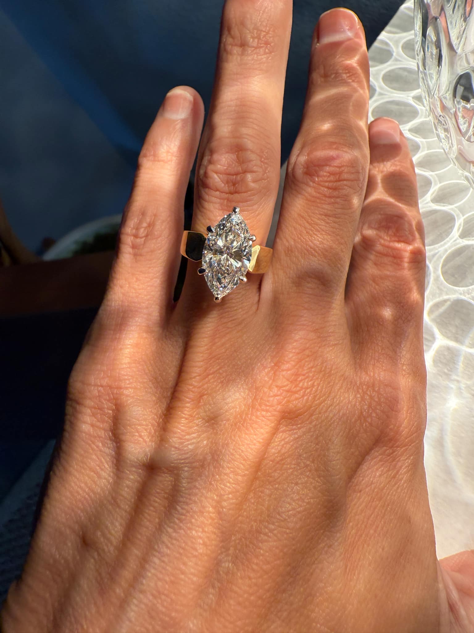 Pre Order : Lab Grown 5 CT Diamond Solitaire Marquise Ring - Image 5