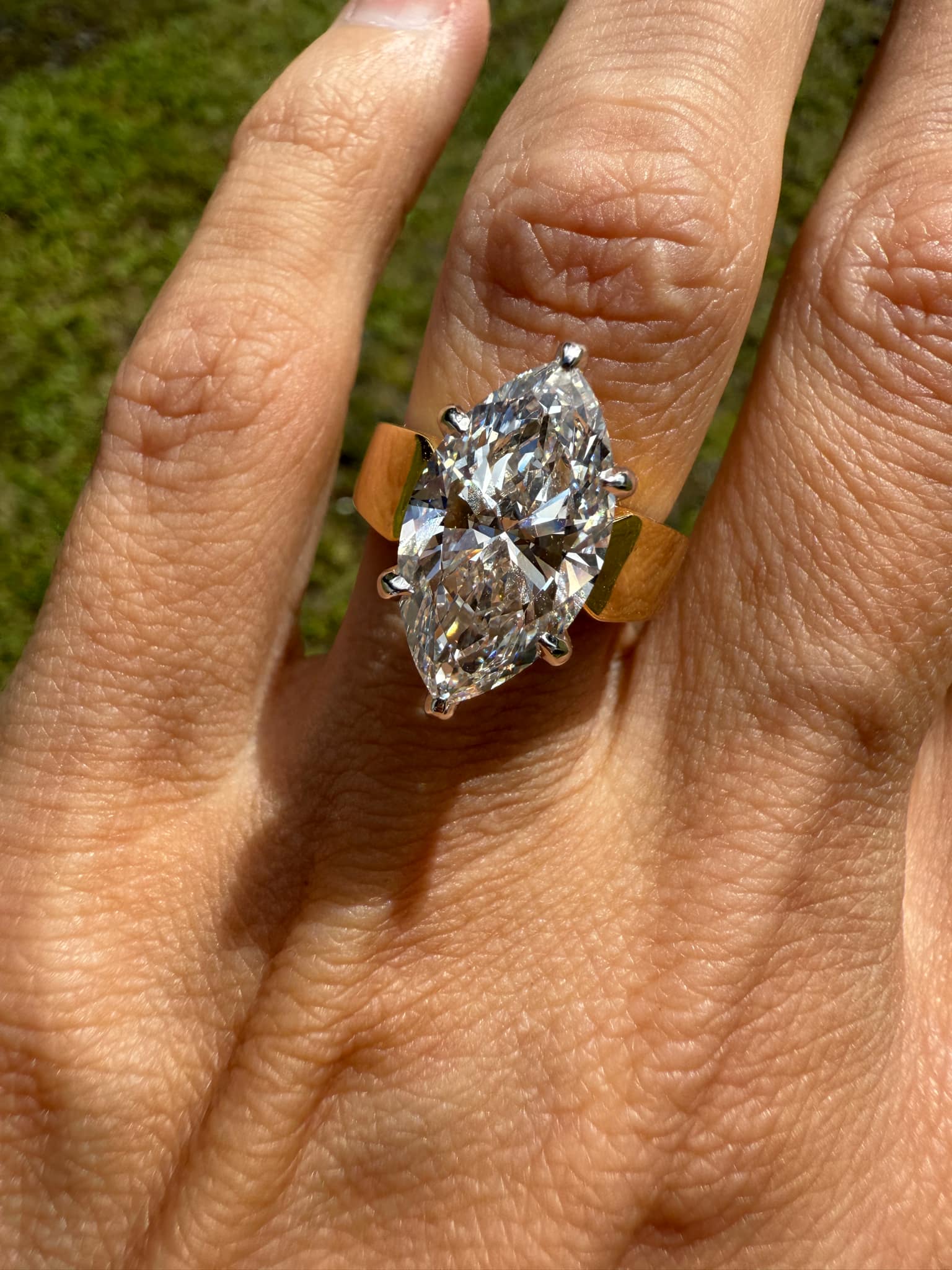 Pre Order : Lab Grown 5 CT Diamond Solitaire Marquise Ring - Image 7