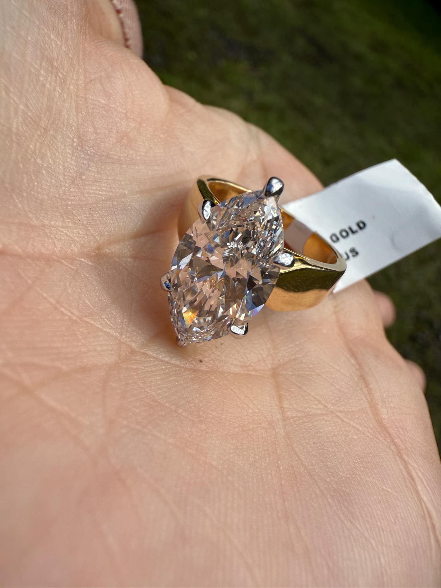 Pre Order : Lab Grown 5 CT Diamond Solitaire Marquise Ring - Image 4