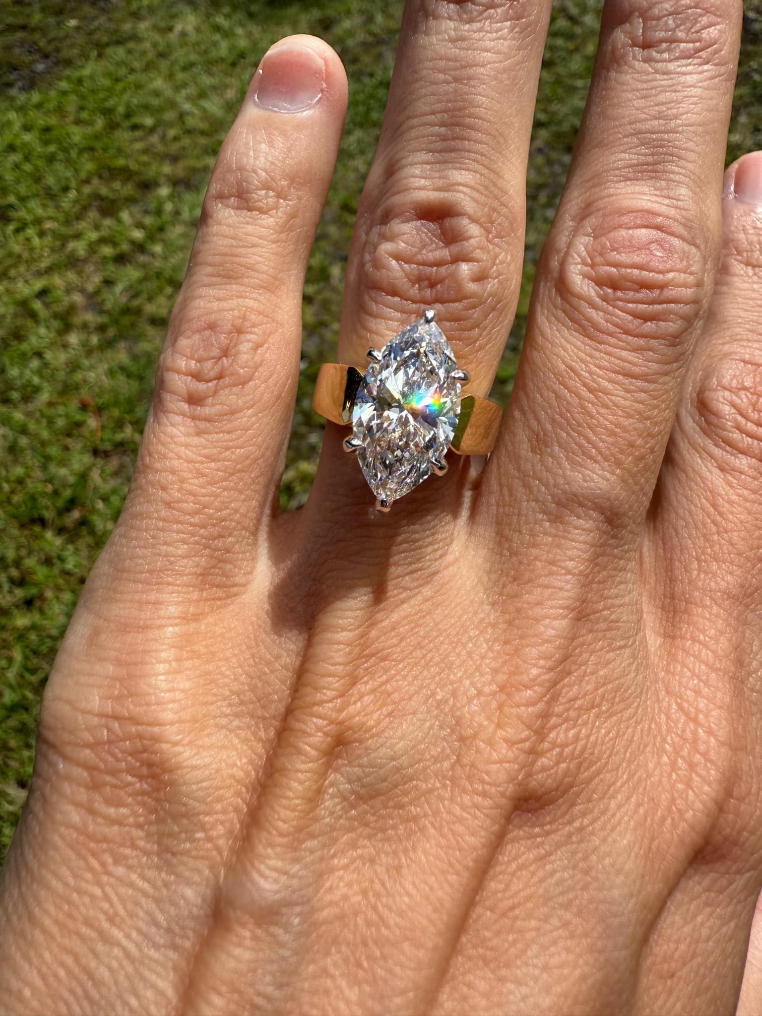 Pre Order : Lab Grown 5 CT Diamond Solitaire Marquise Ring - Image 6