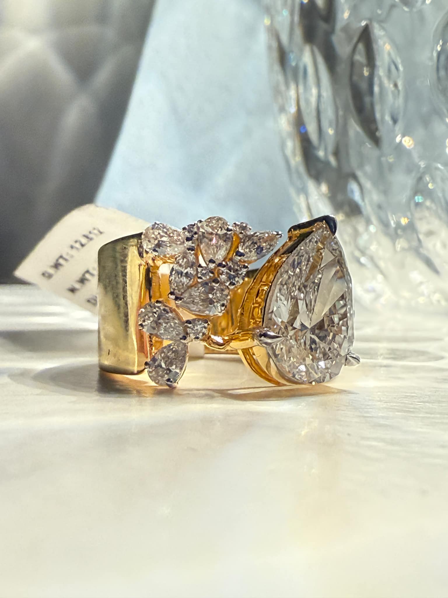 Pre Order : Lab Grown 3.69 TCW Pear Brilliant Cut Diamond Ring - Image 9