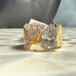 Pre Order : Lab Grown 3.69 TCW Pear Brilliant Cut Diamond Ring