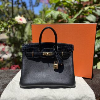Hermès Black Crocodile Touch Birkin 25