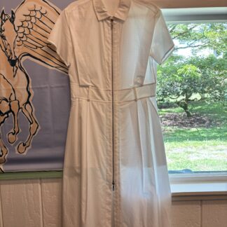 Hermès White Sheer Cotton Zip-Up Dress