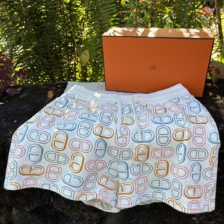 Hermès Blanc Cassé Chaine d'Ancre Cotton Shorts