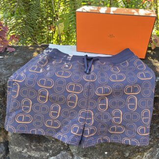 Hermès Bleu Gabier Chaine d’Ancre Cotton Shorts