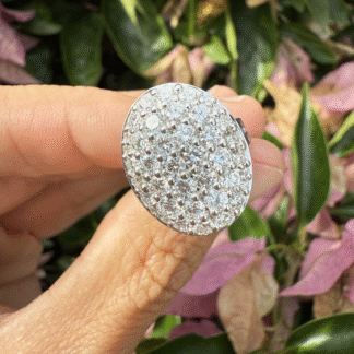 Lab Grown 3.10 TCW Sterling Silver Vintage Inspired Diamond Ring