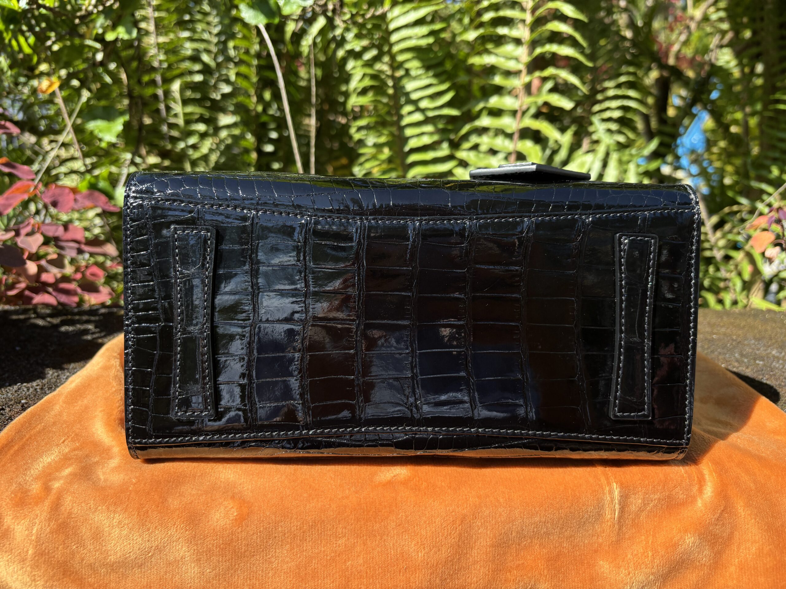 Custom Black Shiny Crocodile Leather Tasha Tote - Image 7