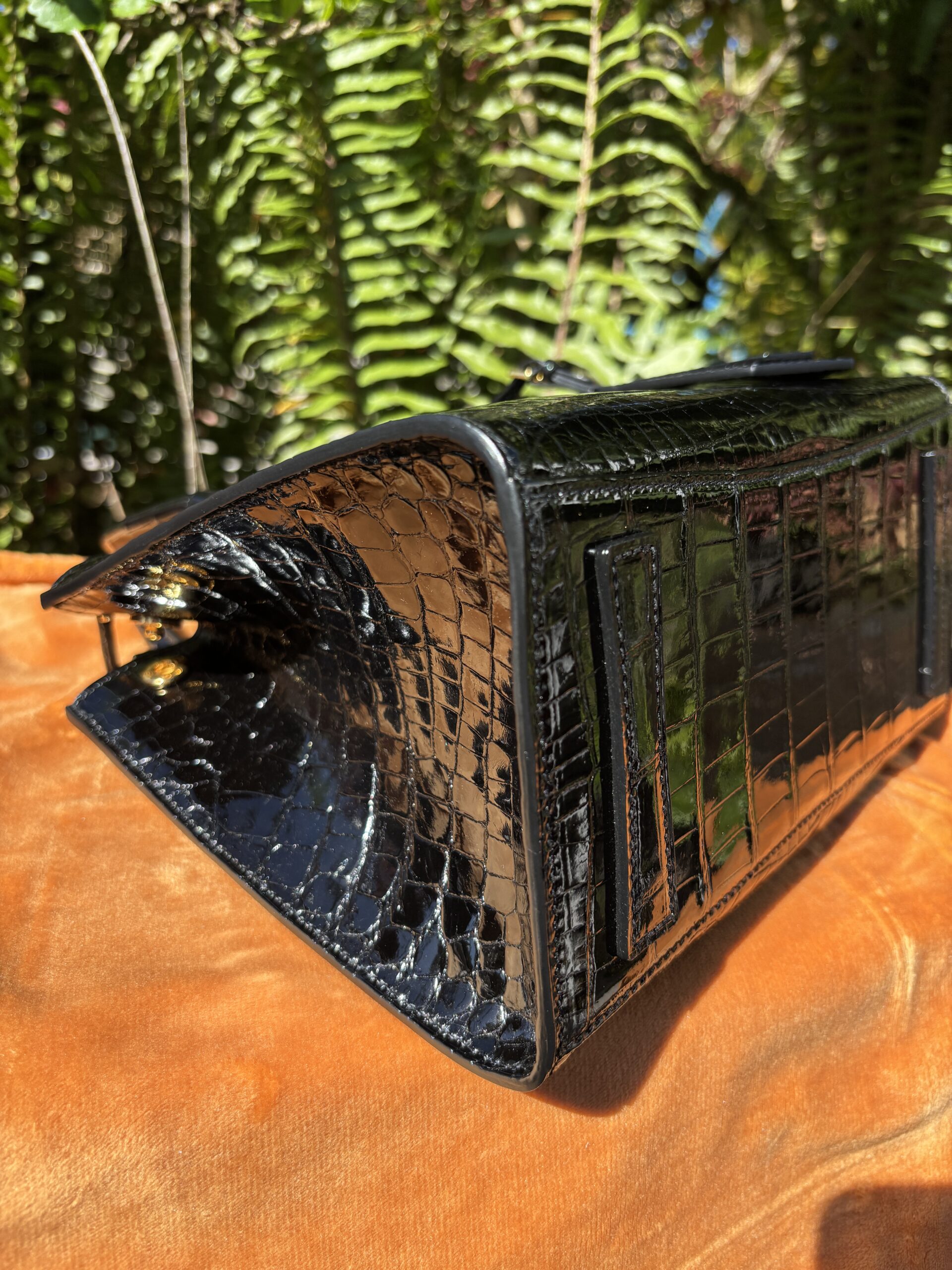 Custom Black Shiny Crocodile Leather Tasha Tote - Image 8