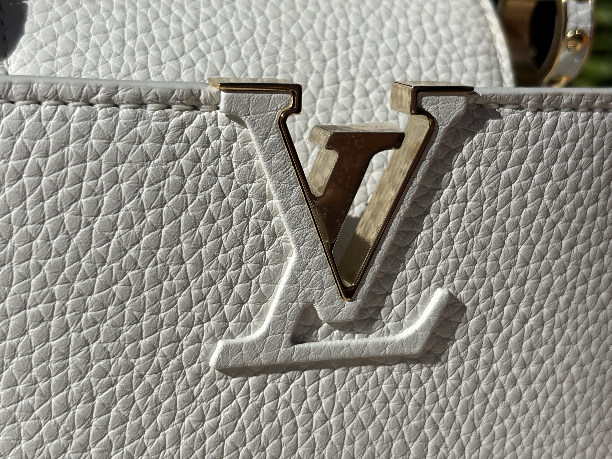 Louis Vuitton White Leather Capucines BB - Image 3