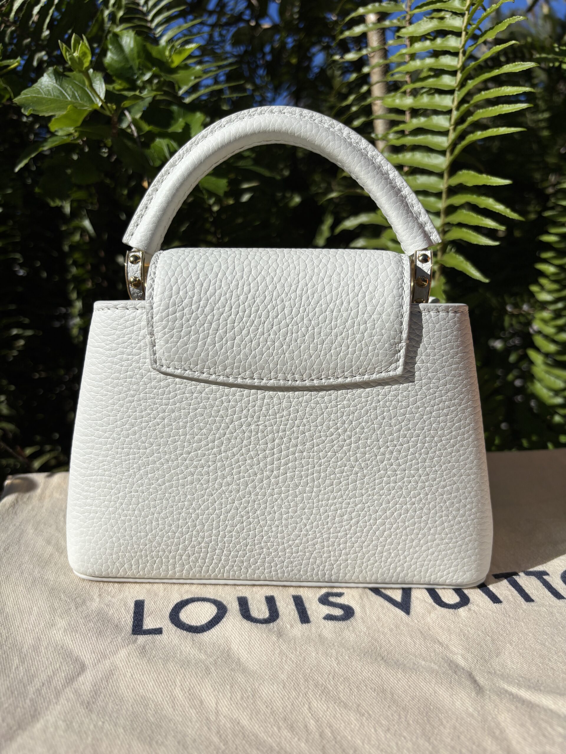 Louis Vuitton White Leather Capucines BB - Image 6